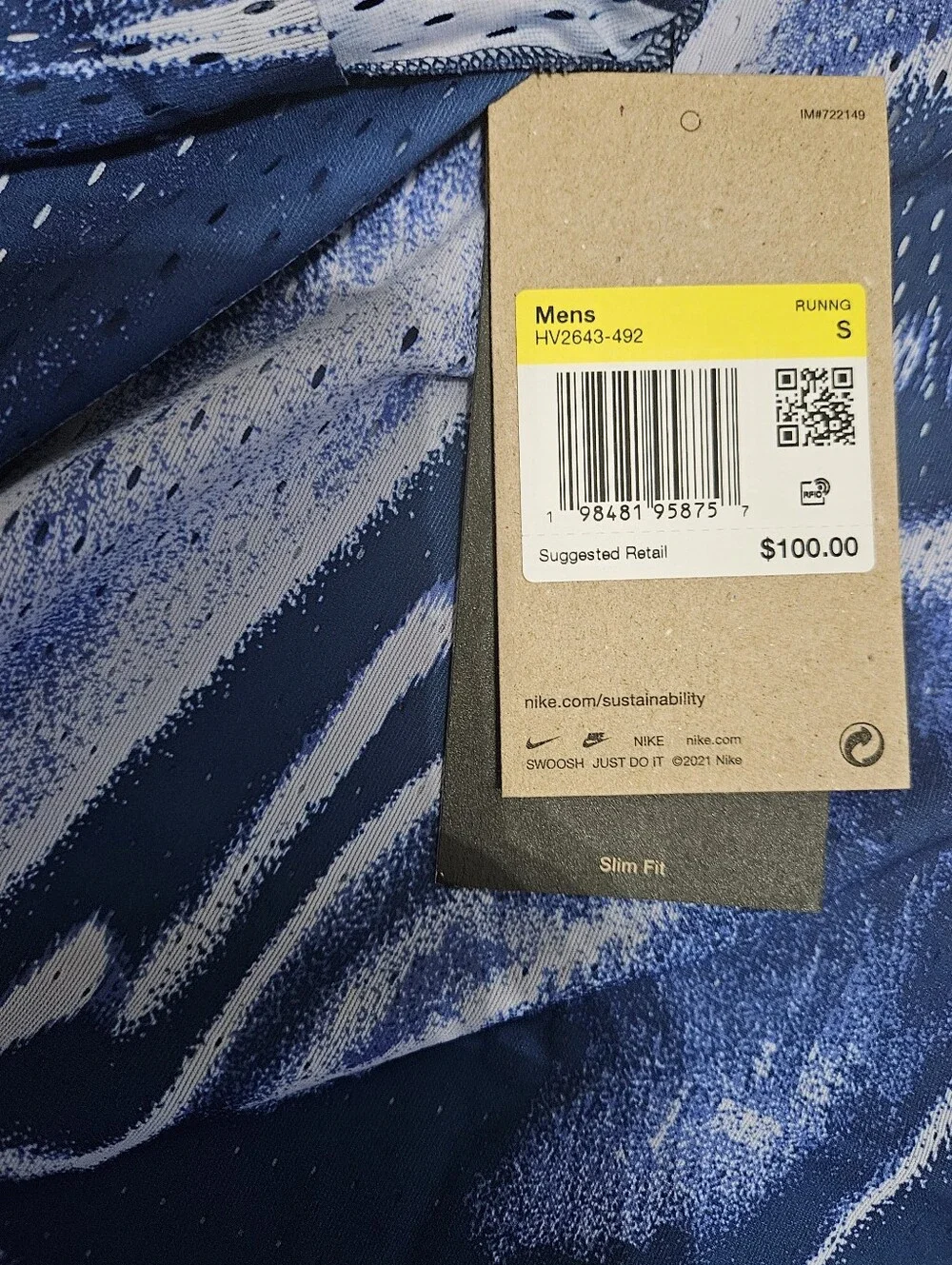 Nike AeriSwift Dri Fit Adv Running Blue Singlet Tank